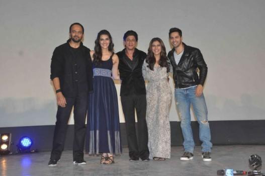 Shah Rukh Khan, Kajol, Varun Dhawan, Kriti Sanon, Rohit Shetty launched the first song 'Gerua' from their upcoming movie 'Dilwale' at Maratha Mandir in Mumbai.
