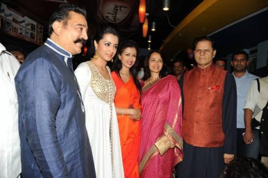 Cheekati Rajyam Show at Prasads Imax in Hyderabad. Kamal Haasan, Trisha, Rana Daggubati, Nani, Gouthami, Prakash Raj, Sampath, Madhu Shalini, Rakul Preeth Singh and others graced the event.