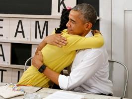 Barack Obama,Barack Obama hugs refugee,Barack Obama hugs refugee kids,President Barack Obama,Barack Obama pics,Barack Obama images,Barack Obama photos,Barack Obama stills