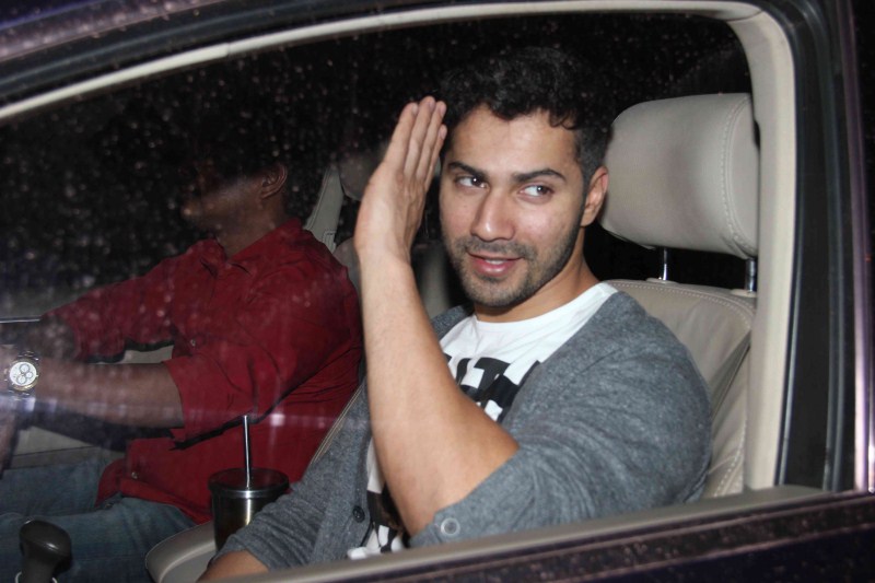 Bollywood actor Varun Dhawan spotted at Bandra with his Girlfriend Natasha Dalal outside a restaurant in Mumbai on Saturday 21 November. Varun Dhawan,actor Varun Dhawan,Varun Dhawan spotted at Bandra with his Girlfriend,Varun Dhawan with his Girlfriend,Varun Dhawan and Natasha Dalal,Natasha Dalal