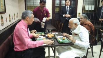 Narendra Modi,Lee Hsien Loong,Narendra Modi dines with Lee Hsien Loong,Little India,Modi,Modi in Singapore,Singapore counterpart Lee Hsien Loong