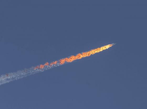 Turkish fighter jets shot down a Russian-made warplane near the Syrian border on Tuesday after repeatedly warning it over air space violations, Turkish officials said, but Moscow said it could prove the jet had not left Syrian air space. Turkey downs Russian warplane near Syria border,Russian warplane,Turkey,Russia,Syria,World news,Middle East and North Africa,Europe,Turkish F-16s