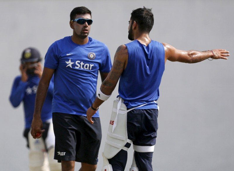 Virat Kohli, Ravindra Jadeja, Ravichandran Ashwin, Amit Mishra and Ajinkya Rahane at practice session ahead of their third test cricket match against South Africa in Nagpur, India, IND vs SA 3rd Test match,IND vs SA,IND vs SA 2015,IND vs SA test match,india vs south africa,Virat Kohli,Ravindra Jadeja,Ravichandran Ashwin,Amit Mishra,Ajinkya Rahane,India vs South Africa 2015,India vs South Africa Test Series