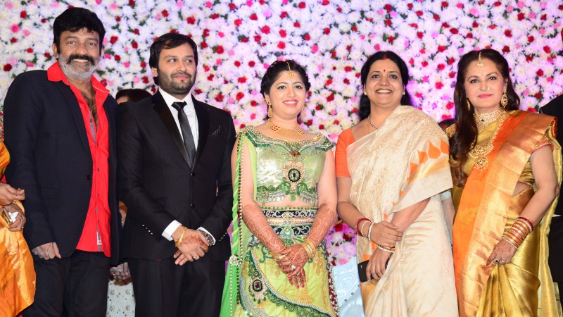 Veteran Actress Jayaprada's son Siddhu Wedding Respection held at Hyderabad. Celebs like Chiranjeevi, Sridevi, Boney Kapoor, Meena, Ambareesh, Vishnu Manchu, Mohan Babu, Manchu Nirmala Devi, Rajasekhar, Jeevitha, Jayasudha Kapoor, Allu Aravind, Kodi Rama Krishna, Raghavendra Rao, Ramesh Prasad, Subbirami Reddy and many others were present for the event. Jayaprada,actress Jayaprada,Jayaprada's son Siddhu Wedding Respection,Siddhu Wedding Respection,Sridevi,sridevi kapoor,Boney kapoor sridevi,Meena,Ambareesh,Mohan Babu