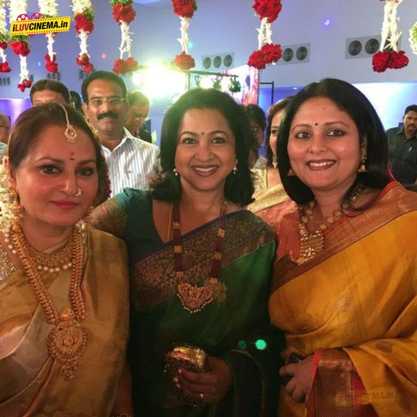 Veteran Actress Jayaprada's son Siddhu Wedding Respection held at Hyderabad. Celebs like Chiranjeevi, Sridevi, Boney Kapoor, Meena, Ambareesh, Vishnu Manchu, Mohan Babu, Manchu Nirmala Devi, Rajasekhar, Jeevitha, Jayasudha Kapoor, Allu Aravind, Kodi Rama Krishna, Raghavendra Rao, Ramesh Prasad, Subbirami Reddy and many others were present for the event. Jayaprada,actress Jayaprada,Jayaprada's son Siddhu Wedding Respection,Siddhu Wedding Respection,Sridevi,sridevi kapoor,Boney kapoor sridevi,Meena,Ambareesh,Mohan Babu