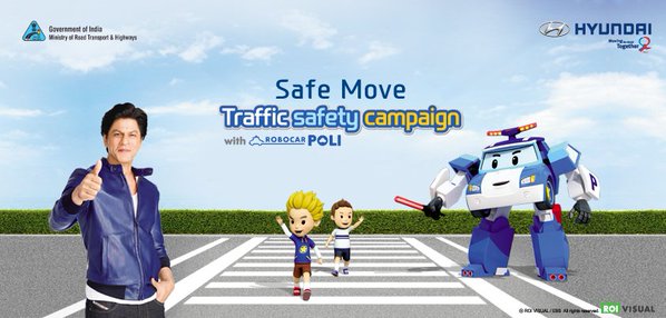 Bollywood superstar Shah Rukh Khan on Monday launched an initiative 'Safe Move - Traffic Safety Campaign' to promote the practice of road and traffic safety habits among children. Shahrukh Khan,Shahrukh Khan launches traffic safety campaign,Safe Move - Traffic Safety Campaign,Traffic Safety Campaign,Safe Move,SRK,Hyundai Motor