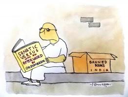 IBTimes Cartoon,Ponappa Cartoon,Banned books,Satanic versus
