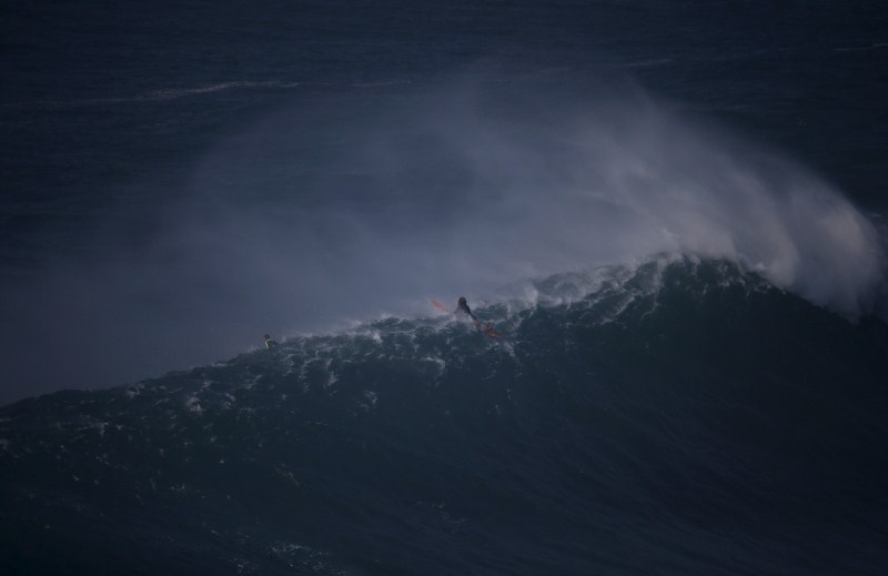 Portugal's Praia do Norte has become legendary for big wave surfing. Monster Waves at Nazare,Monster Waves at Nazare in Portugal,Monster Waves,wave surfing