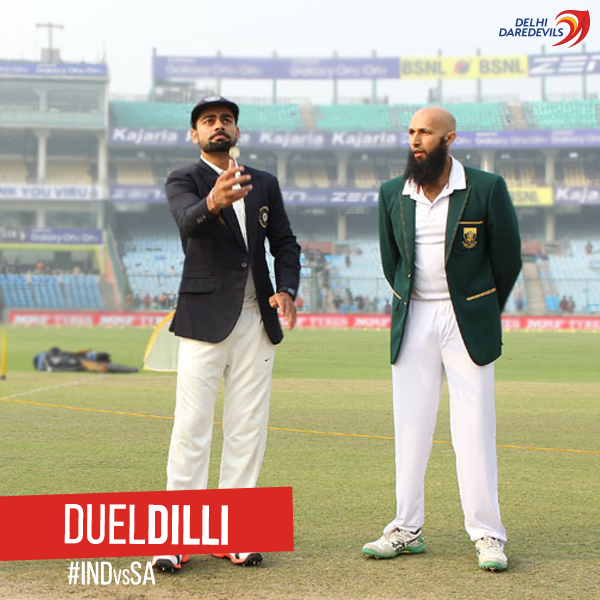 India captain Virat Kohli won the toss and elected to bat first on the opening day of the fourth and final cricket Test against South Africa at the Feroz Shah Kotla Stadium. India vs South Africa,India vs South Africa 2015,India vs South Africa Test Series,India vs South Africa 4th Test,india vs south africa live score,Feroz Shah Kotla Stadium