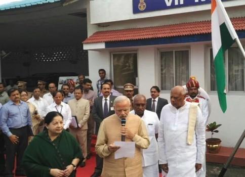 Prime Minister Narendra Modi on Thursday left for Chennai to 