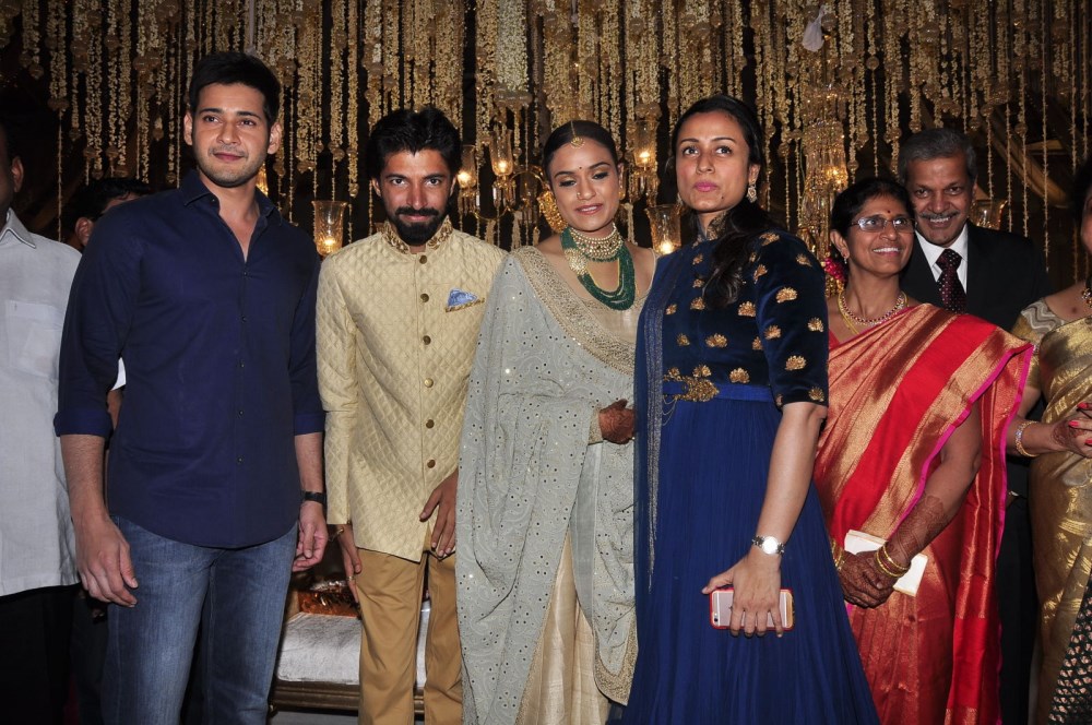 Priyanka Dutt and Nag Ashwin Wedding Reception held at N Convention Centre, Madhapur, Hyderabad. Actor Mahesh Babu, Allu Arjun, Ram Charan, Venkatesh and others graced the event. Priyanka Dutt Wedding Reception,Nag Ashwin Wedding Reception,Priyanka Dutt and Nag Ashwin Wedding Reception,Mahesh Babu,Allu Arjun,Ram Charan,Venkatesh