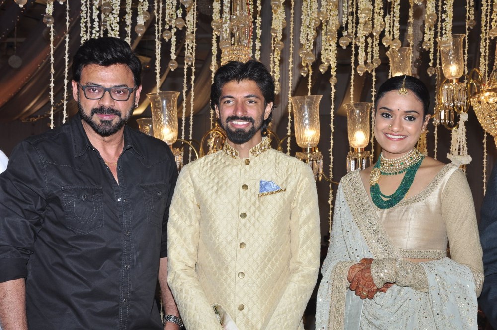 Priyanka Dutt and Nag Ashwin Wedding Reception held at N Convention Centre, Madhapur, Hyderabad. Actor Mahesh Babu, Allu Arjun, Ram Charan, Venkatesh and others graced the event. Priyanka Dutt Wedding Reception,Nag Ashwin Wedding Reception,Priyanka Dutt and Nag Ashwin Wedding Reception,Mahesh Babu,Allu Arjun,Ram Charan,Venkatesh