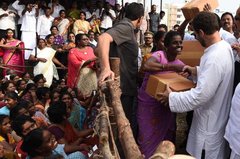 Congress vice president Rahul Gandhi meets the Chennai flood victims on 8 December 2015. Rahul Gandhi,Rahul Gandhi meets the Chennai flood victims,Rahul Gandhi meets flood victims,Chennai flood victims,Chennai victims