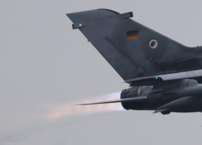 The first of the German air force Tornado reconnaissance jets takes off for Turkey to support the military campaign against Islamic State. Germany fight against ISIS,fight against ISIS,Germany joins fight against ISIS,ISIS,German air force,Islamic State