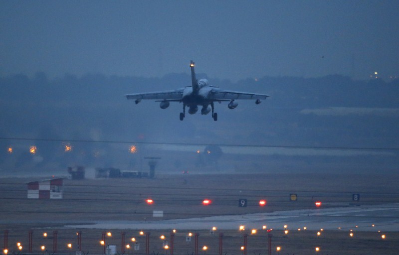 The first of the German air force Tornado reconnaissance jets takes off for Turkey to support the military campaign against Islamic State. Germany fight against ISIS,fight against ISIS,Germany joins fight against ISIS,ISIS,German air force,Islamic State