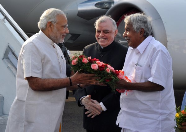 Indian Prime Minister Narendra Modi on Monday arrived to Kerala on a two-day visit, his first to the state since assuming office in May 2014. Prime Minister Narendra Modi,Narendra Modi,PM Prime Narendra Modi,Modi first Kerala visit,Modi in Kerala