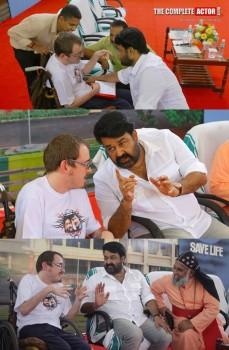 Mohanlal met his Poland fan Bartosz Czarnotta during a function at Mar Baselios College of Engineering and Technology.