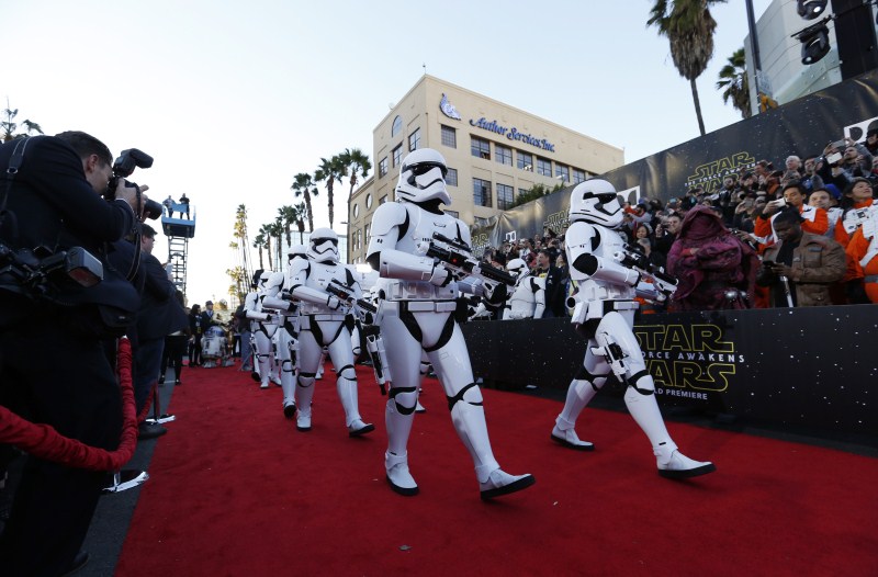 Droids, Jedi and Stormtroopers walk the red carpet for the world premiere of Star Wars world premiere,celebs at Star Wars world premiere,Star Wars world premiere show,Star Wars: The Force Awakens