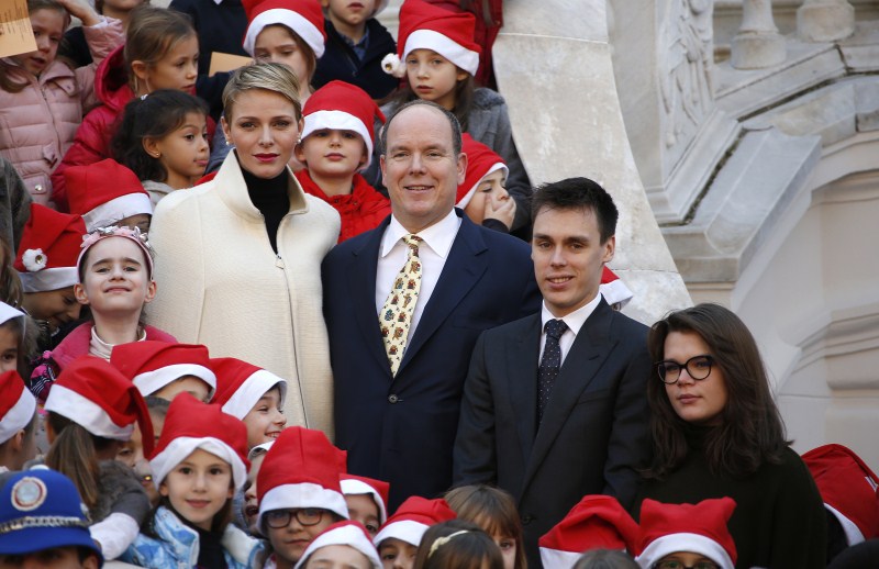 Monaco's Prince Albert and his wife, Charlene, attend the traditional Christmas tree ceremony at the Monaco Palace. Prince Albert,Charlene,Christmas tree ceremony,Christmas,Monaco Palace,Monaco Prince Albert,Christmas holiday season