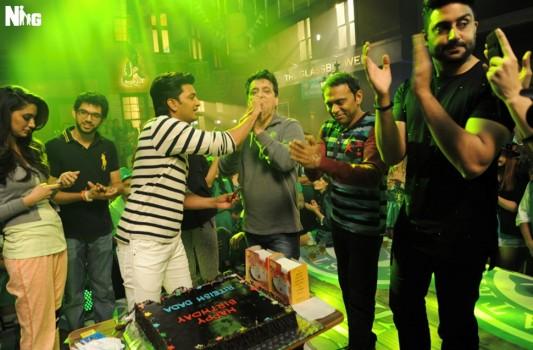 Bollywood actor Riteish Deshmukh's birthday celebration on the sets of Housefull 3.