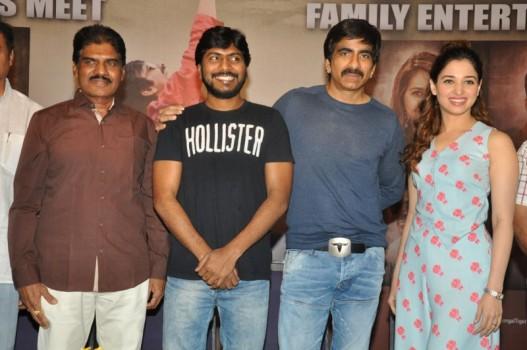 Telugu movie Bengal Tiger Success Meet event held at Hyderabad. Actor Ravi Teja, Actress Tamanna, Director Sampath Nandi, Producer KK Radha Mohan, Ram Laxman, Nagineedu and others graced the event.