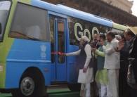 Prime Minister Narendra Modi on Monday inaugurated an electric bus service for parliamentarians aimed at promoting environment-friendly initiatives in the country's public transport system.