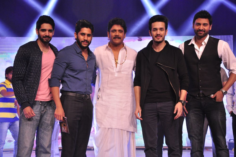 Telugu movie Soggade Chinni Nayana Audio launch event function held on 25 December in Hyderabad. Nagarjuna, Naga Chaitanya, Ramya Krishnan, Lavanya Tripathi, Hamsa Nandini, Anasuya, Diksha Panth and others graced the event. Soggade Chinni Nayana,Soggade Chinni Nayana Audio Launch,Nagarjuna,Naga Chaitanya,Ramya Krishnan,Lavanya Tripathi,Hamsa Nandini,Anasuya,Diksha Panth,Soggade Chinni Nayana Audio Launch pics,Soggade Chinni Nayana Audio Launch images,Soggade Chinni Nayana Au