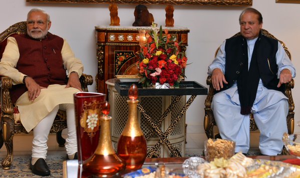 Indian Prime Minister Narendra Modi arrived here on Friday evening on a surprise visit from Kabul for talks with his Pakistani counterpart Nawaz Sharif. Indian PM Narendra Modi,Narendra Modi,Narendra Modi meets Nawaz Sharif,Indian PM Narendra Modi meets Pakistan PM Nawaz Sharif,Nawaz Sharif,modi meets Nawaz Sharif