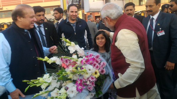 Indian Prime Minister Narendra Modi arrived here on Friday evening on a surprise visit from Kabul for talks with his Pakistani counterpart Nawaz Sharif. Indian PM Narendra Modi,Narendra Modi,Narendra Modi meets Nawaz Sharif,Indian PM Narendra Modi meets Pakistan PM Nawaz Sharif,Nawaz Sharif,modi meets Nawaz Sharif