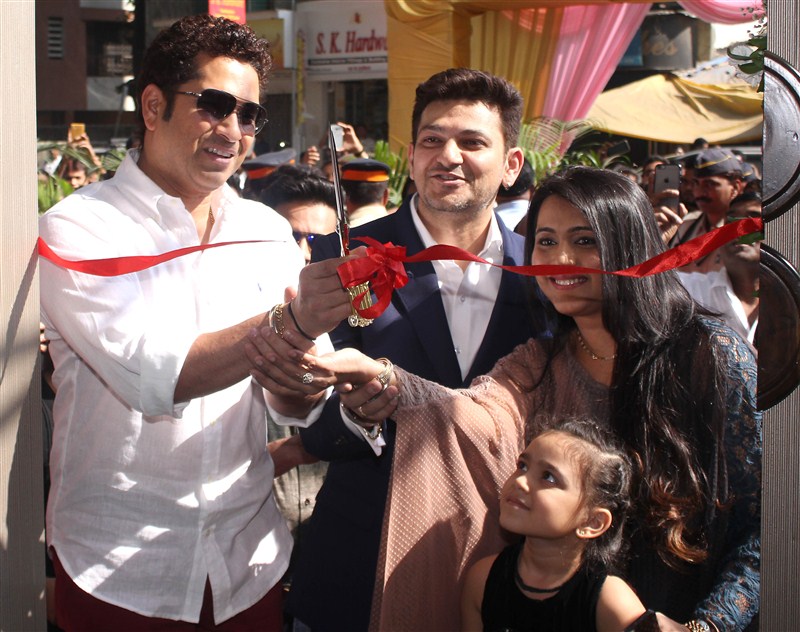 Cricketer Sachin Tendulkar inaugurated designer Umang & Shraddha Mehta store at Santacruz W Sachin Tendulkar,designer Umang,Shraddha Mehta store,Sachin Tendulkar inaugurated Shraddha Mehta store,Shraddha Mehta store at Santacruz W
