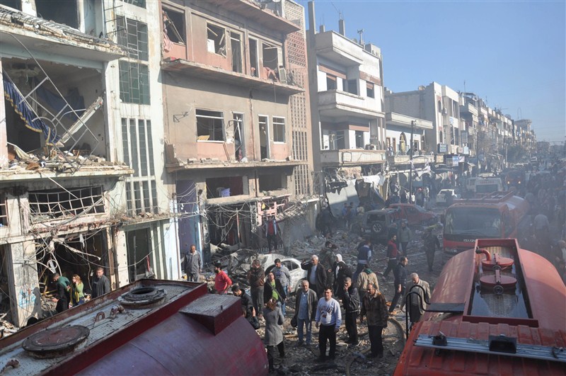 At least 32 people were killed and 90 others were injured as twin bombings rocked Syria's Al-Zahra' district of Homs city, said the Syrian Observatory for Human Rights, a UK-based watchdog. Syria bombings,twin bombings,Syria twin bombings,Homs city,32 people killed,32 people killed in Syria bombings,Al-Zahra