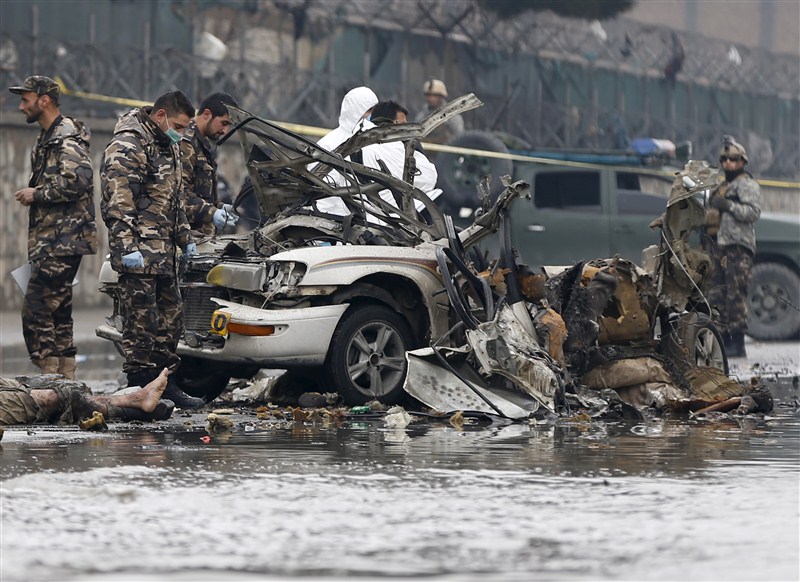 A suicide bomber in a car blew himself up close to a police checkpoint near Kabul airport on Monday but caused no other casualties, a police spokesman said. Suicide bomber strikes,Suicide bomber strikes near Kabul airport,suicide bomber,Kabul's international airport,Suicide Bomber strikes