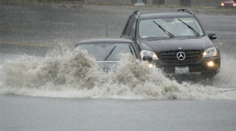 An El Nino-strengthened storm brings widespread rain to California triggering flooding that clogged roadways, and authorities warned residents about possible mud slides. El Nino,El Nino hits California,El Nino finally hits California,California triggering flooding,California flooding,El Nino's Storm,El Nino Storm