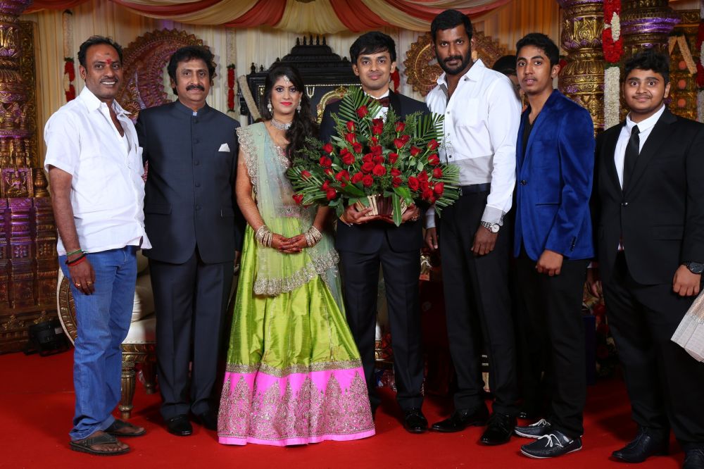 Vishal, Jayam Ravi, Vijay Sethupathi, Udhayanidhi Stalin, Atharvaa and many others celebs at Raviprasad's Grand Daughter Wedding. Raviprasad's Grand Daughter Wedding,Raviprasad's Grand Daughter Wedding respection,Raviprasad's Grand Daughter marriage,Raviprasad's Grand Daughter marriage respection,Vishal,Jayam Ravi,Vijay Sethupathi,Udhayanidhi Stalin,Atharvaa