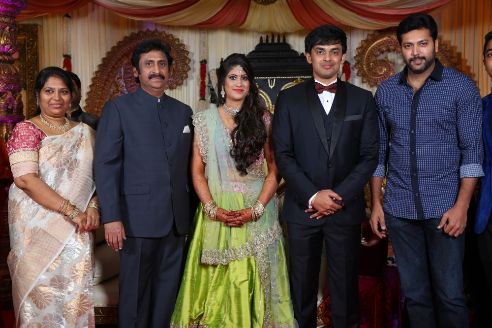 Vishal, Jayam Ravi, Vijay Sethupathi, Udhayanidhi Stalin, Atharvaa and many others celebs at Raviprasad's Grand Daughter Wedding. Raviprasad's Grand Daughter Wedding,Raviprasad's Grand Daughter Wedding respection,Raviprasad's Grand Daughter marriage,Raviprasad's Grand Daughter marriage respection,Vishal,Jayam Ravi,Vijay Sethupathi,Udhayanidhi Stalin,Atharvaa