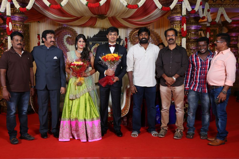Vishal, Jayam Ravi, Vijay Sethupathi, Udhayanidhi Stalin, Atharvaa and many others celebs at Raviprasad's Grand Daughter Wedding. Raviprasad's Grand Daughter Wedding,Raviprasad's Grand Daughter Wedding respection,Raviprasad's Grand Daughter marriage,Raviprasad's Grand Daughter marriage respection,Vishal,Jayam Ravi,Vijay Sethupathi,Udhayanidhi Stalin,Atharvaa
