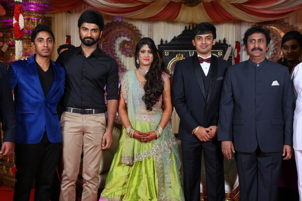 Vishal, Jayam Ravi, Vijay Sethupathi, Udhayanidhi Stalin, Atharvaa and many others celebs at Raviprasad's Grand Daughter Wedding. Raviprasad's Grand Daughter Wedding,Raviprasad's Grand Daughter Wedding respection,Raviprasad's Grand Daughter marriage,Raviprasad's Grand Daughter marriage respection,Vishal,Jayam Ravi,Vijay Sethupathi,Udhayanidhi Stalin,Atharvaa
