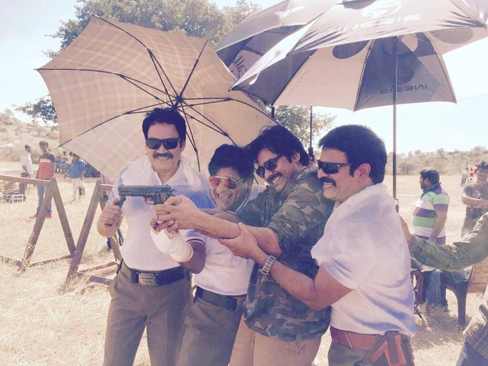 Pawan Kalyan's Sardaar Gabbar Singh working stills Pawan Kalyan,Sardaar Gabbar Singh,Sardaar Gabbar Singh working stills,Sardaar Gabbar Singh movie pics,Kajal Aggarwal,Sharad Kelkar,Raai Laxm,Brahmanandam