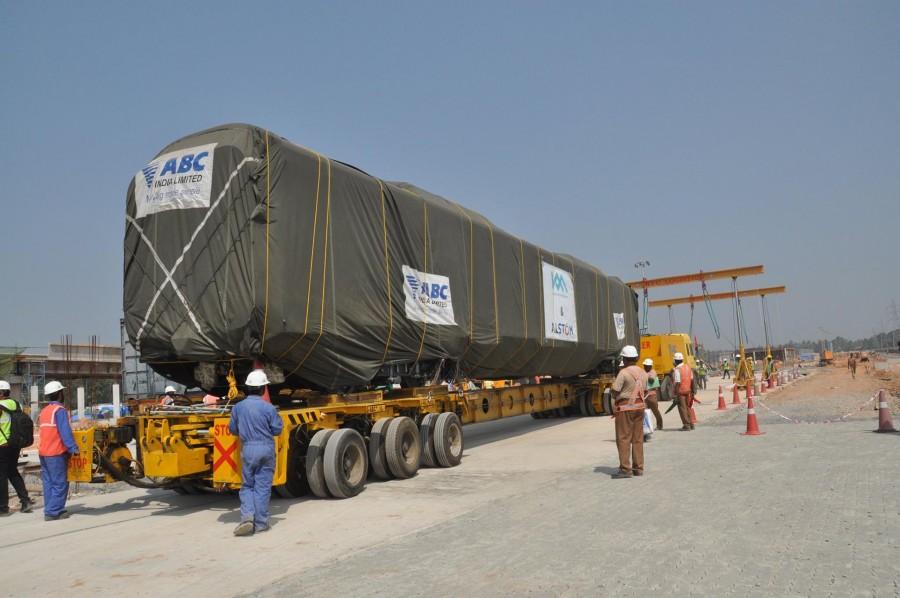 Kochi Metro Rail coaches have arrived at Muttom Yard on Sunday, 10 January. Kochi metro rail,kochi metro coaches,kochi metro coach pictures,Kochi Metro coachers arrive muttom yard,muttom yard