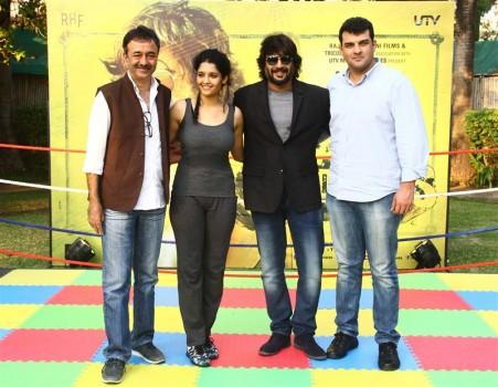Boxer Ritika Singh and actor Madhavan promote their upcoming movie Saala Khadoos at a five star hotel in Mumbai.