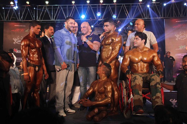 Bollywood actor Salman Khan attends specially abled Athletes, Body Building competition at BodyPower Expo, in Mumbai. Salman Khan,actor Salman Khan,Salman Khan attends bodybuilding competition,Salman Khan at bodybuilding competition,BodyPower Expo,Body Building competition,Salman Khan At Specially Disabled Body Building
