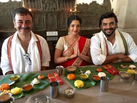 Actor Madhavan, actress Ritika Singh and Raju Hirani Celebrate Pongal festival.