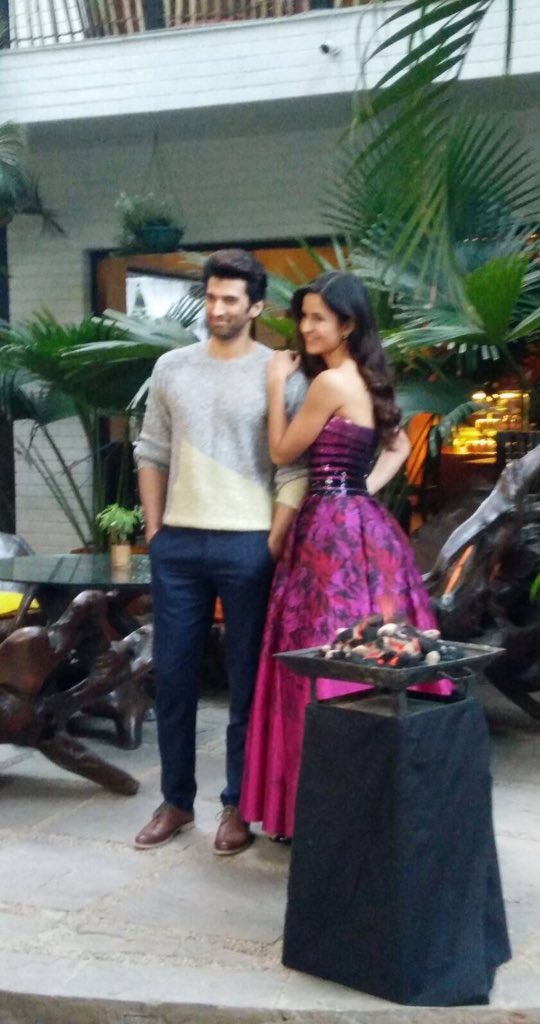 Bollywood actor Aditya Roy Kapur and actress Katrina Kaif at Pashmina Song Launch. Pashmina Song Launch,Aditya Roy Kapur,Katrina Kaif,Aditya Roy Kapur at Pashmina Song Launch,Katrina Kaif at Pashmina Song Launch,Fitoor,Fitoor songs