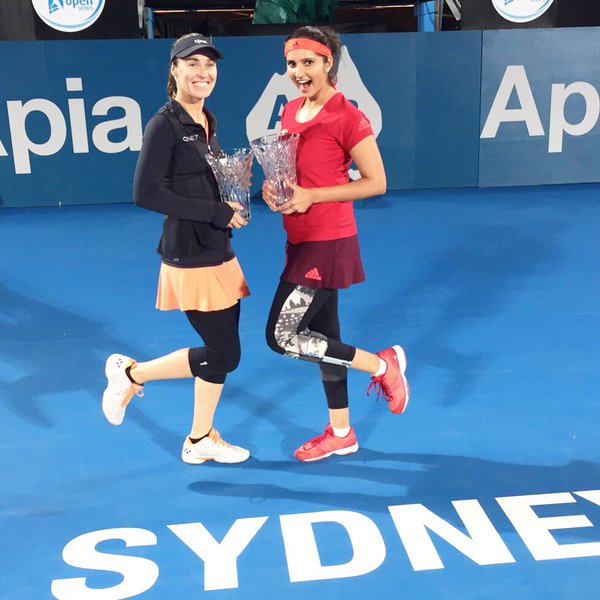 Indo-Swiss pair Sania Mirza and Martina Hingis lift Sydney International women's doubles title. Sania Mirza,Martina Hingis,Sania Mirza and Martina Hingis,Sydney International women's doubles title,Indo-Swiss pair,Indo-Swiss,women's doubles title,women's doubles,Tennis