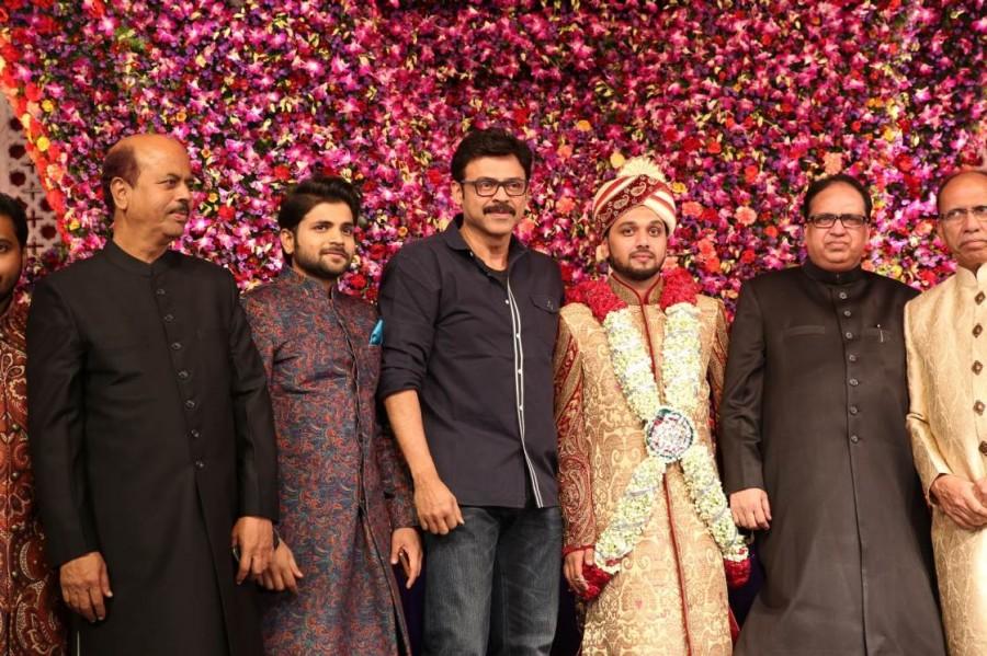 The Grand Wedding of Saif Khalid Shareef son of Khalid Shareef with the daughter of Syed Liaq Ali held in Hyderabad. Saif Khalid Shareef Wedding,Saif Khalid Shareef,Akkineni Amala,Akhil,Venkatesh,Manchu Lakshmi,Allu Aravind,Manchu Manoj's family,Chota K Naidu