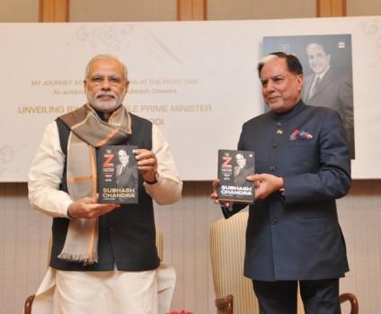 Prime Minister Narendra Modi on Wednesday launched a book written by Essel Group chairman Subhash Chandra, 