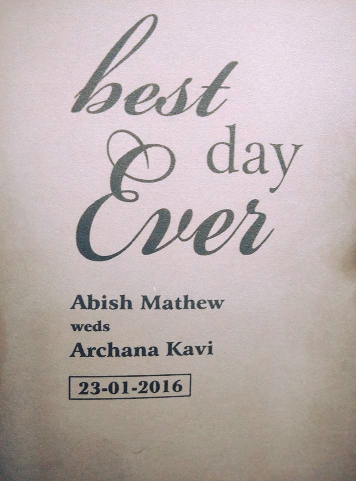 Archana Kavi and Abish Mathew got married on Saturday, 23 January. Archana Kavi,Archana Kavi wedding photos,Abish Mathew wedding pics,archana kavi abish wedding pics