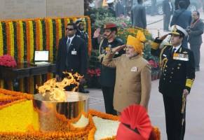 Prime Minister Narendra Modi,Prime Minister Narendra Modi reached Rajpath,67th Republic Day,Republic Day,Republic Day 2016,Republic Day celebrations,happy Republic Day,Narendra Modi,Modi