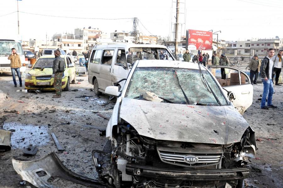 At least 16 people were killed and dozens wounded on Saturday in the central Syrian city of Homs Two bombings rock Syria,Syria,blast in Syria,twin blast in Syria,car-bomb,Syria's central city of Homs,Homs,pro-government district,al-Zahra,Takfiri Daesh terrorist group,Takfiri Daesh