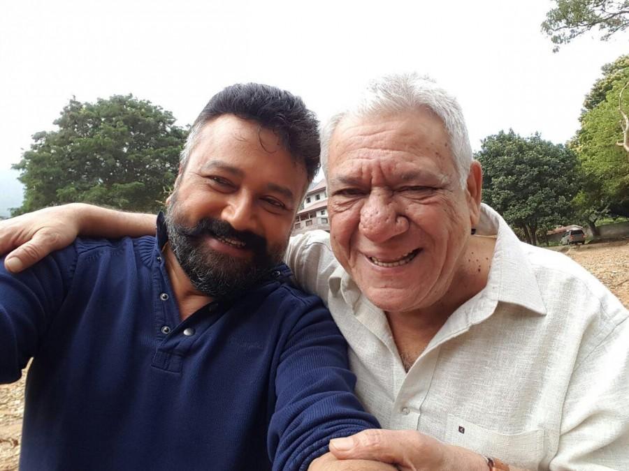 Jayaram and Om Puri are snapped together from the sets of their upcoming horror comedy movie 'Aadupuliyattam'. Aadupuliyattam,Aadupuliyattam shooting,om puri in Aadupuliyattam,om puri jayaram,jayaram in Aadupuliyattam